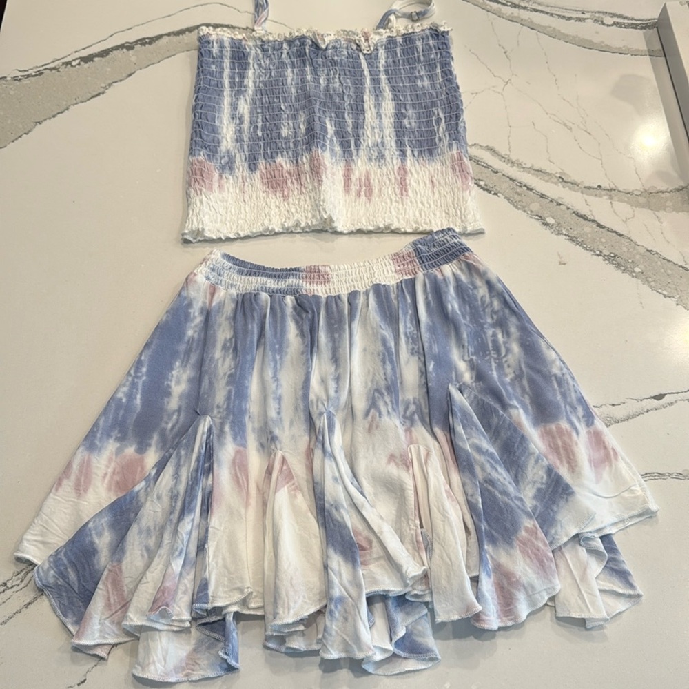 Vintage Havana Girls Tie Dye Smocked Tube and Skirt Set Size M (10/12)